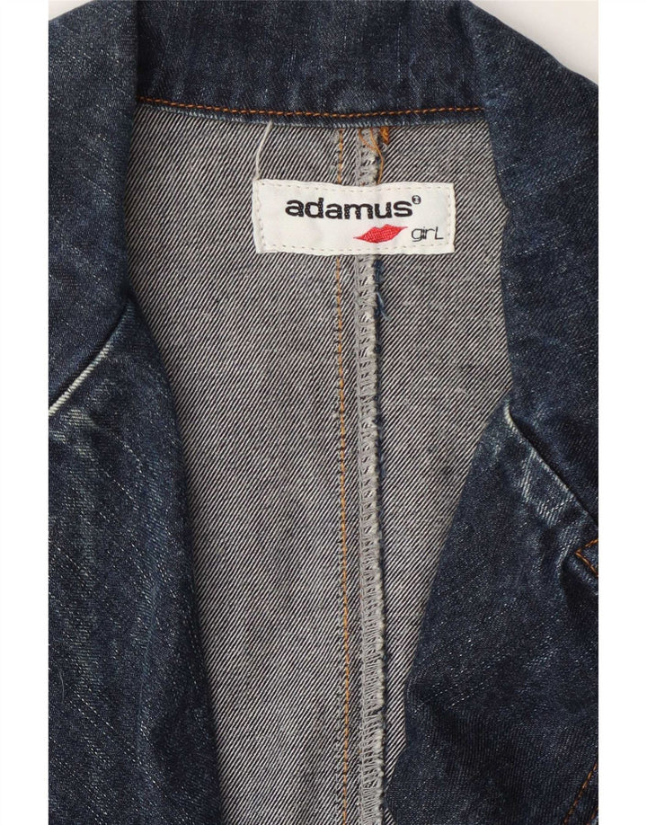 Jachetă vintage pentru femei din denim cu 1 nasture, UK 10, albastru mic