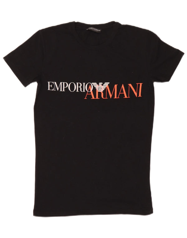 Tricou cu grafică pentru bărbați Emporio Armani Top Medium Black Bumbac