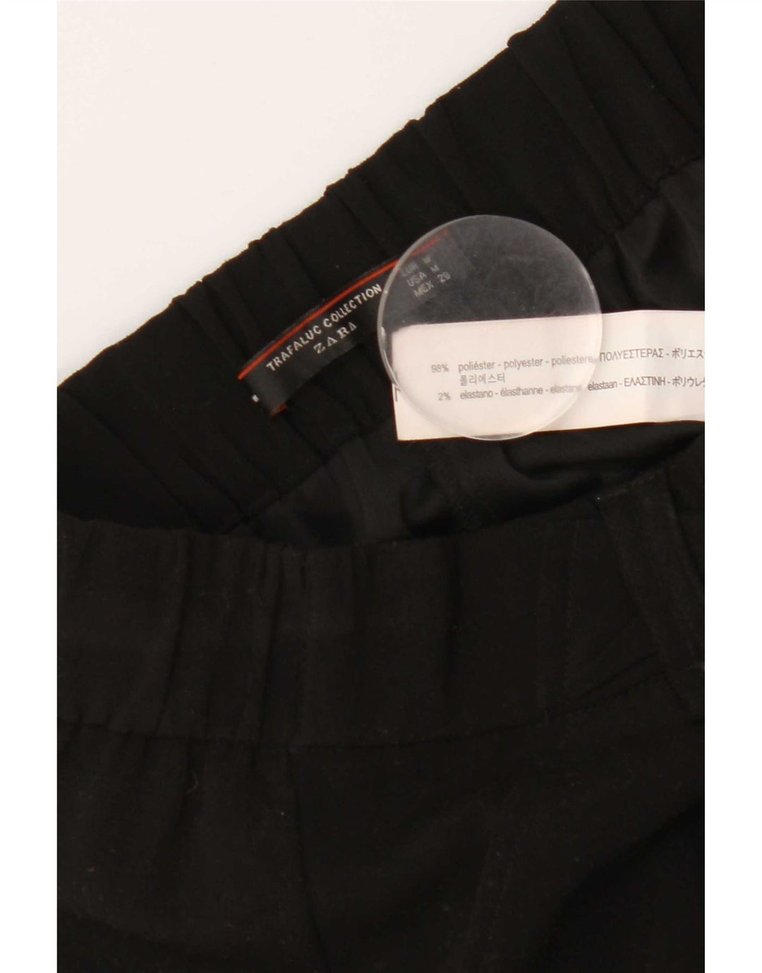 Pantaloni Capri pentru femei cu picioare largi Zara Mediu L28 L22 Poliester negru