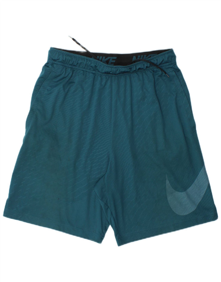 Pantaloni scurți sport Nike Dri Fit Graphic pentru bărbați, poliester cu dungi albastre medii