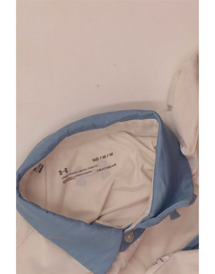 Tricou polo Under Armour pentru bărbați, mediu alb, bloc de culoare