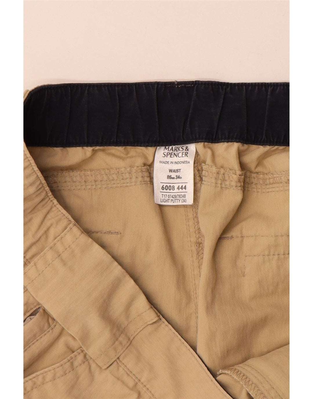 MARKS & SPENCER Pantaloni scurți cargo pentru bărbați W34, mare, bej, bumbac