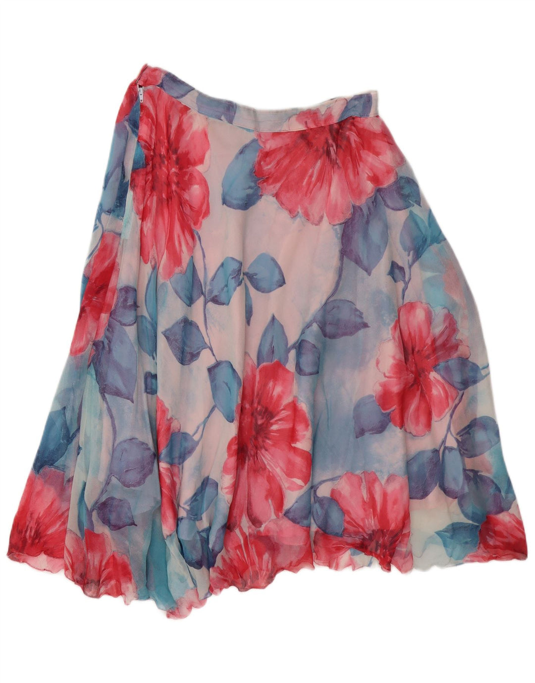 Fustă A-Line pentru Damă Vintage W30 Albastru Mediu Floral