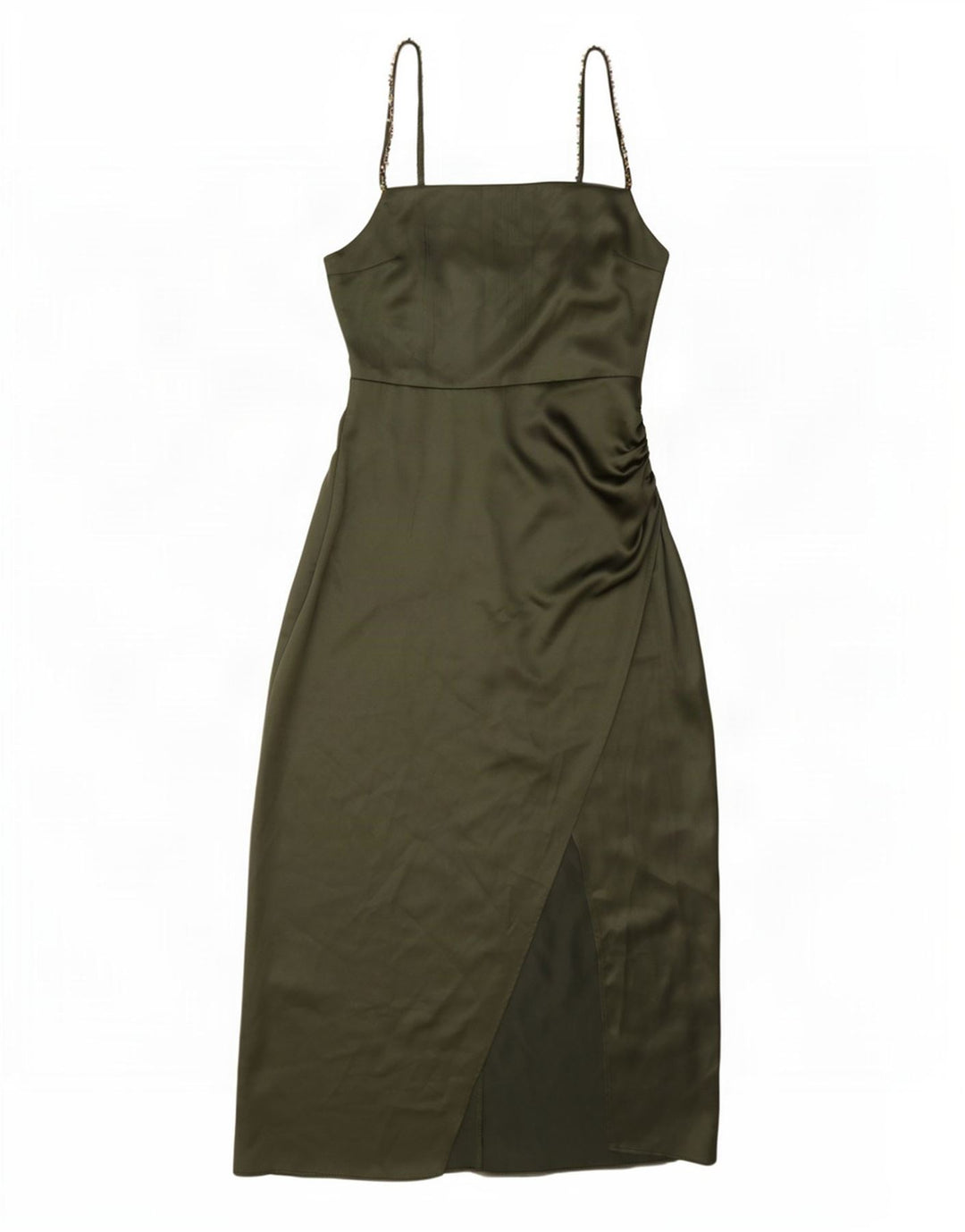 Rochie Maxi fără mâneci pentru femei Zara UK 10 Poliester verde mic