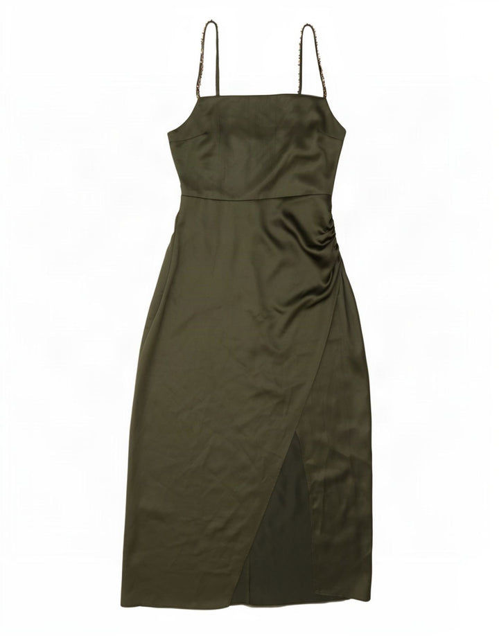 Rochie Maxi fără mâneci pentru femei Zara UK 10 Poliester verde mic