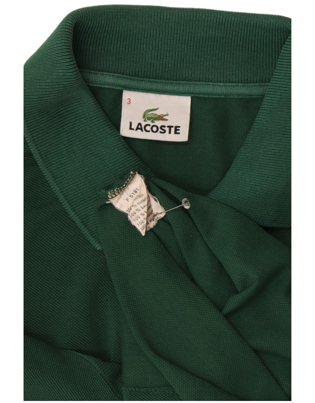 Tricou polo pentru bărbați LACOSTE Mărimea 3 Bumbac verde mic