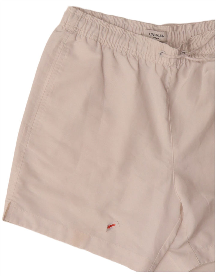 Pantaloni scurți de înot Calvin Klein pentru bărbați, alb, mici