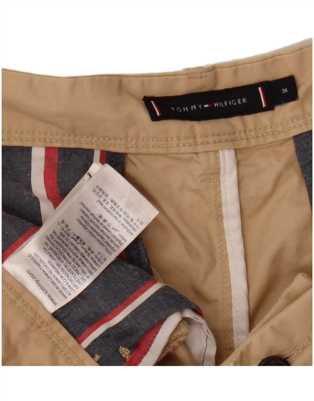 Pantaloni scurți cargo Tommy Hilfiger pentru bărbați W36, mari, bej, bumbac