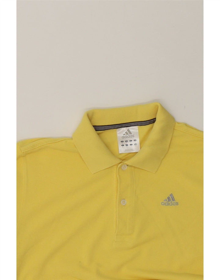 ADIDAS Mens Polo Shirt Medium Yellow Cotton Vintage Adidas and Second-Hand Adidas from Messina Hembry 
