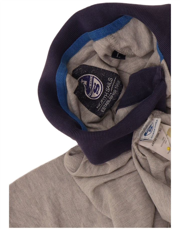 Tricou polo pentru bărbați North Sails, mare, gri din bumbac color bloc
