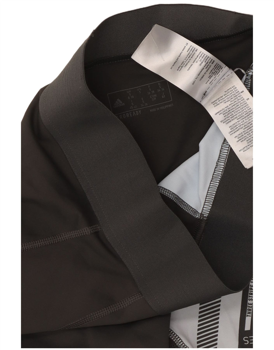 Leggings cu trei dungi ADIDAS pentru femei Marea Britanie 8/10, negru, geometric, mic