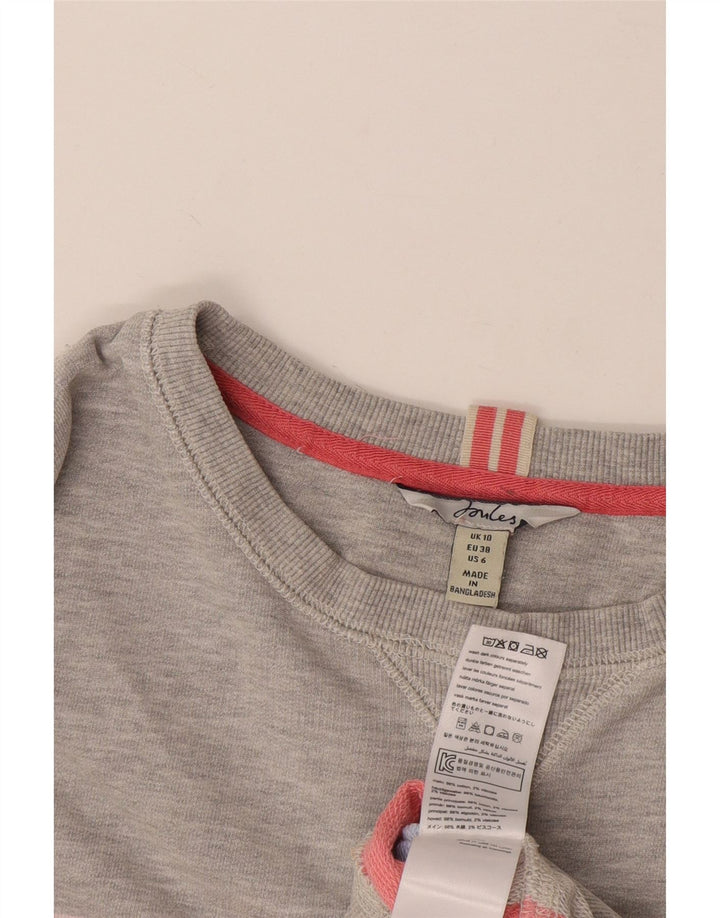 Jumper pentru damă Joules Crop Oversized Pulover UK 10 Mic Gri cu dungi