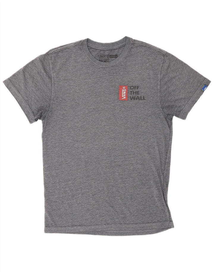 Tricou grafic personalizat VANS pentru bărbați Top mic, gri, bumbac cu pete