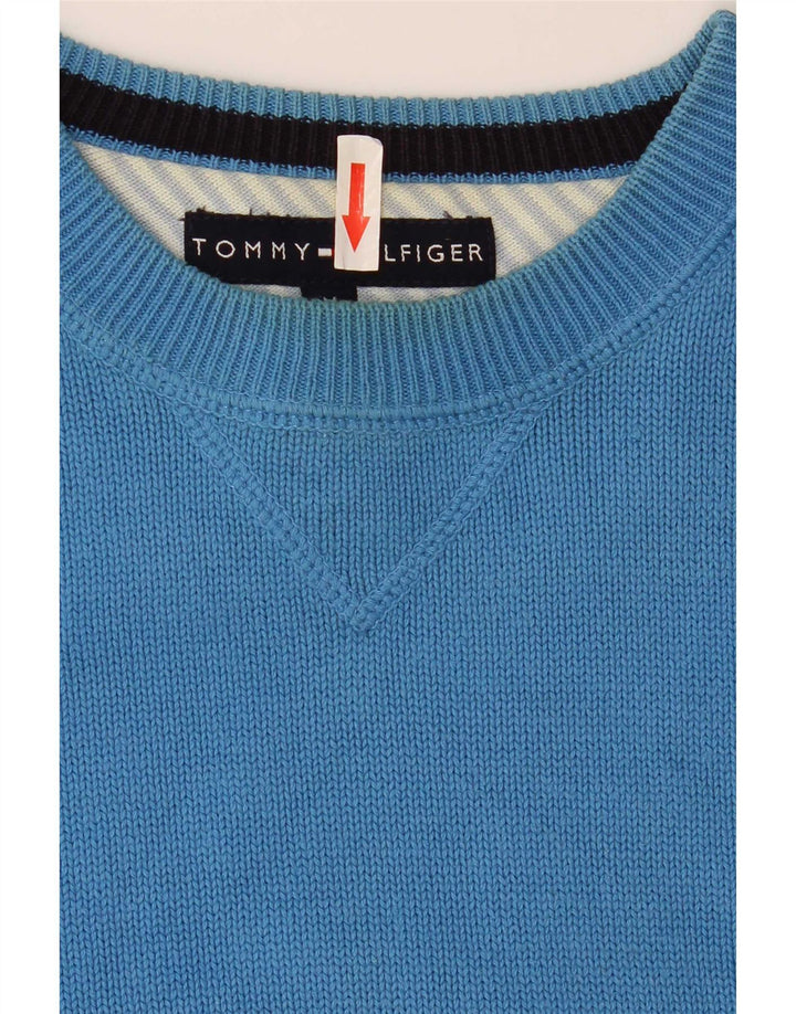 Pulover Tommy Hilfiger pentru bărbați, cu gât crew, bumbac albastru mediu