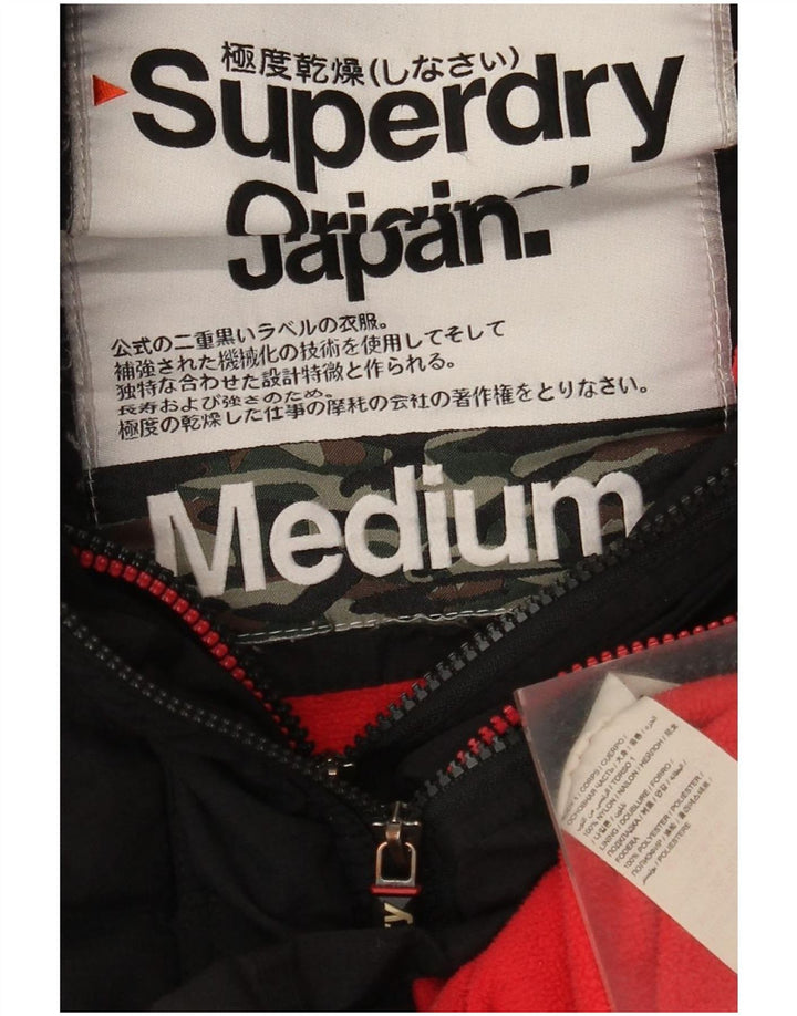 Jachetă Windbreaker cu glugă Superdry pentru femei UK 14 Medium Black Nylon