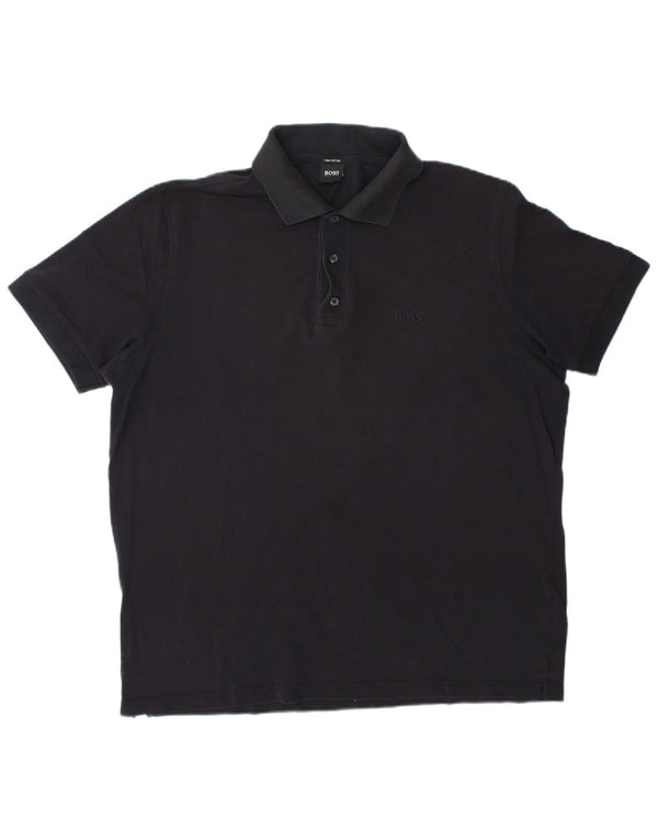 Tricou polo pentru bărbați Hugo Boss XL, bumbac negru