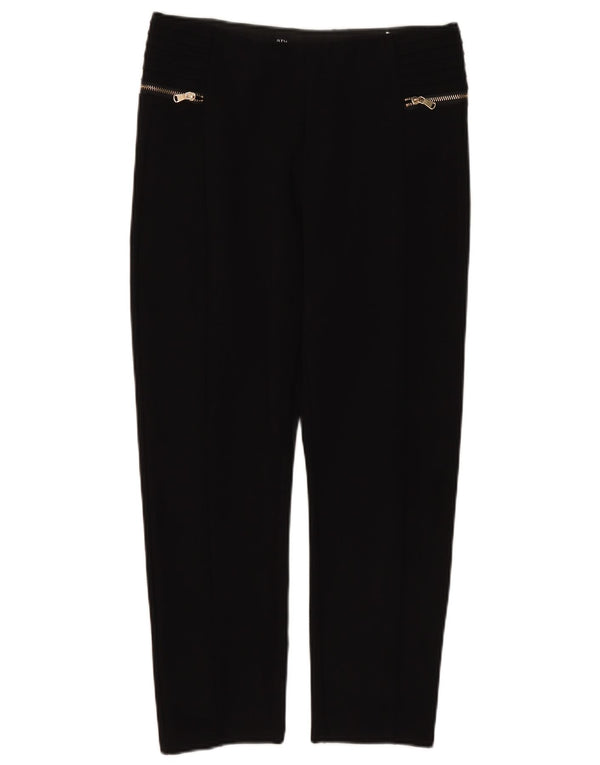 Zara Pantaloni tăiați conici cu talie înaltă pentru femei XL W32 L25 Viscoză neagră