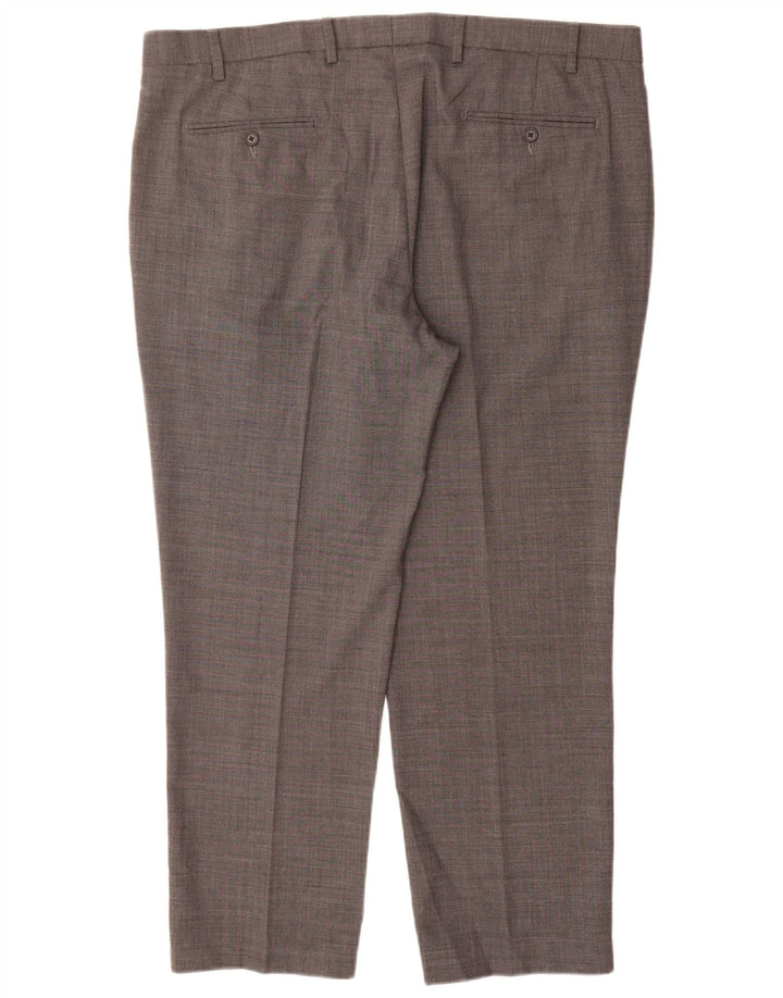 Marks & Spencer Pantaloni de costum pentru bărbați, drepti, cu croiala normală, L42 L29, lână gri