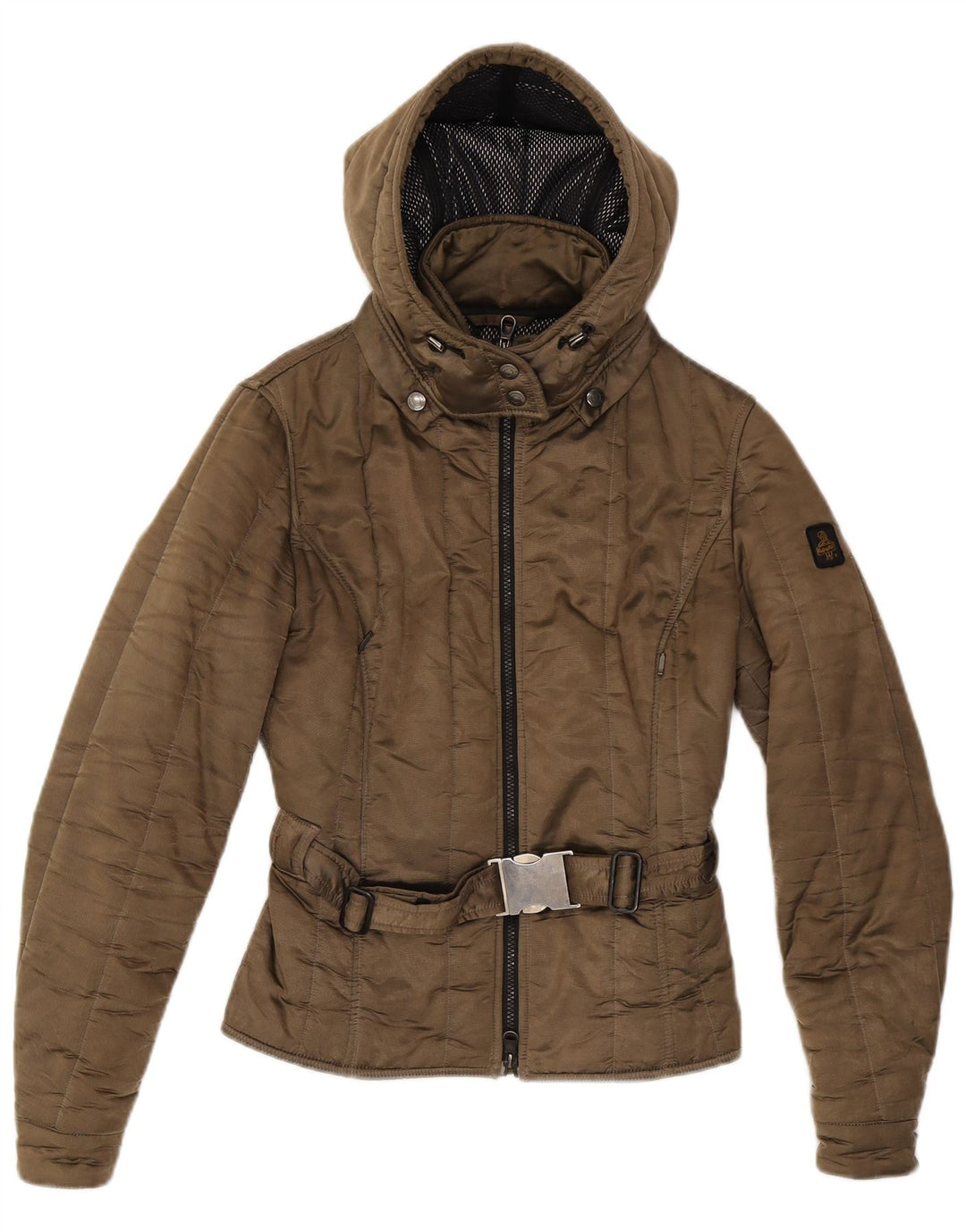 Jachetă matlasată cu glugă pentru femei Refrigiwear UK 14 Maro mediu Poliamidă