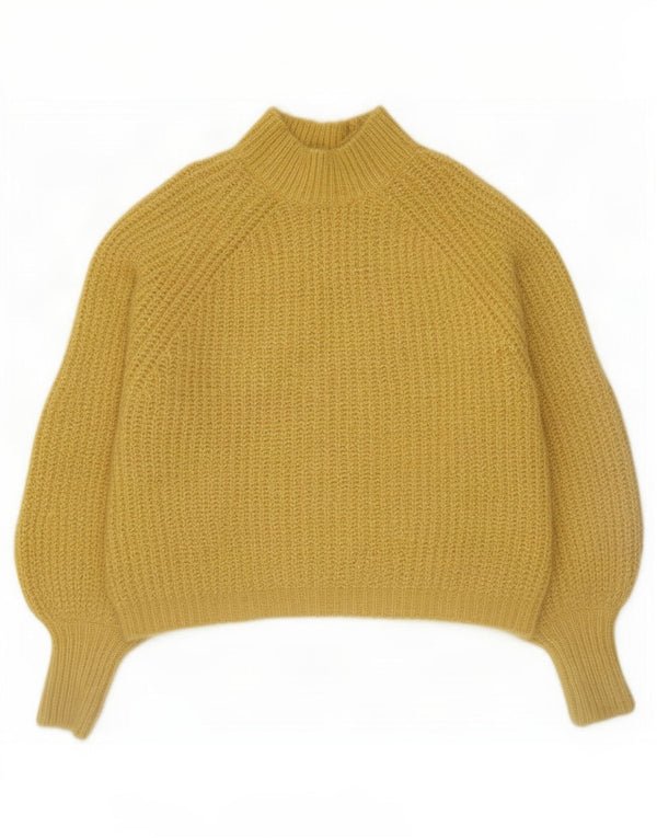 Zara Womens Turtle Neck Jumper Sweater UK 18 XL Yellow Polyester