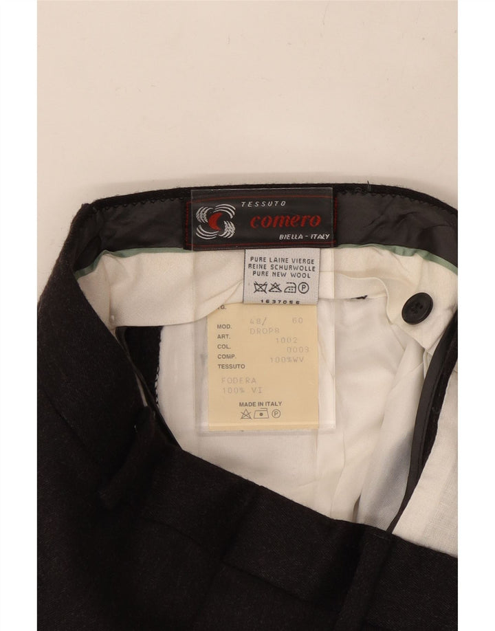Pantaloni de costum pentru bărbați COMERO IT 48 Medium L30 L30 Lână neagră