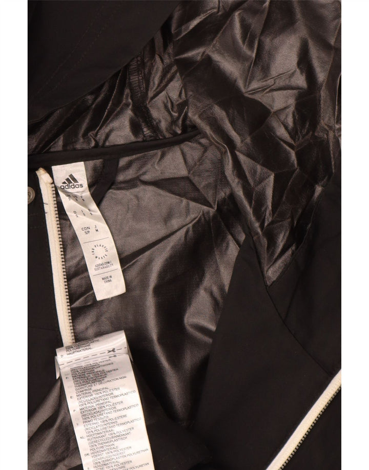 Jachetă de ploaie cu glugă pentru bărbați Adidas UK 36 Poliester negru mic