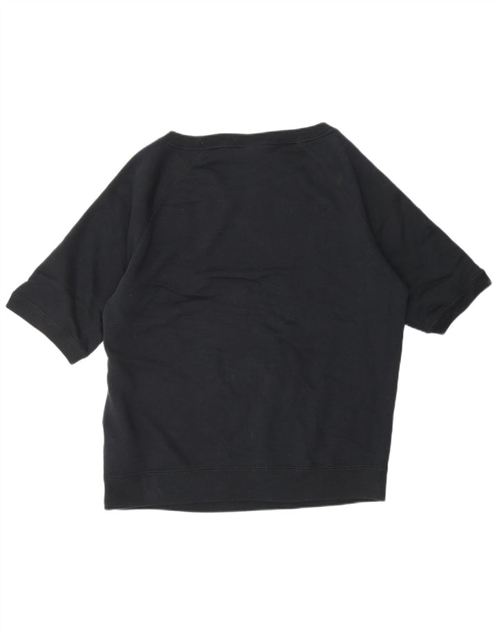 Pulover pentru femei NIKE cu mânecă scurtă, UK 16, mare, negru, bumbac