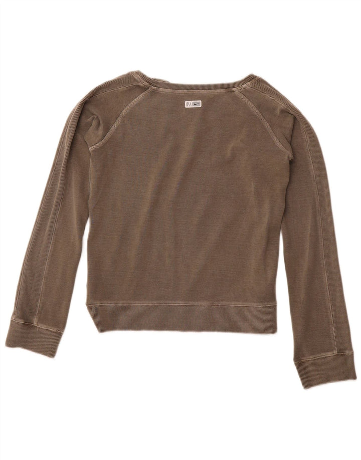 NIKE Womens Crop Sweatshirt Jumper UK 10/12 Medium Grey