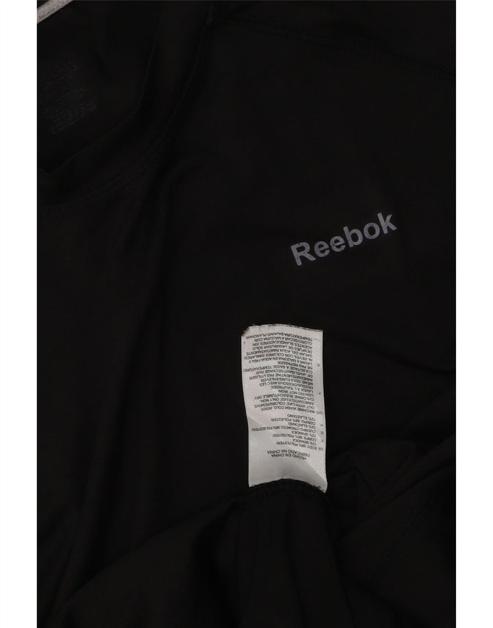 Top pentru bărbați Reebok cu mânecă lungă, poliester negru mic