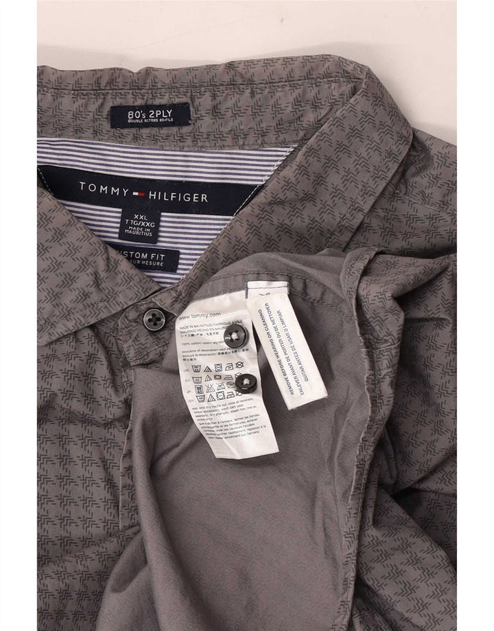 Cămașă personalizată pentru bărbați Tommy Hilfiger 2XL, bumbac gri Houndstooth