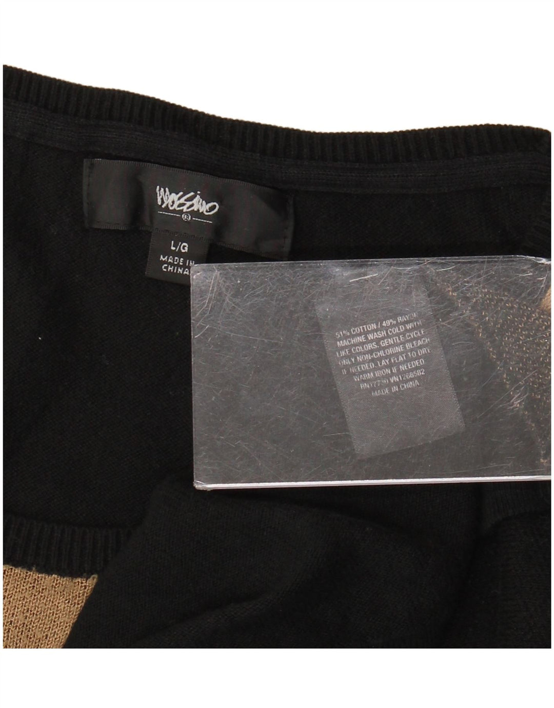 Mossimo Rochie Jumper cu mânecă lungă pentru femei UK 14, mare, negru, geometric, bumbac