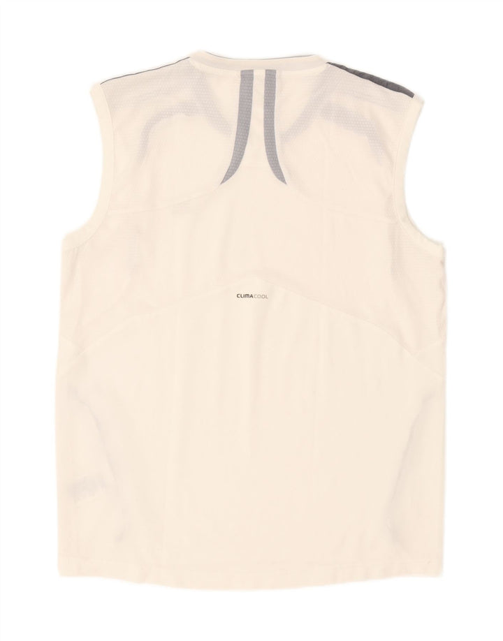 Vestă Climalite pentru bărbați Adidas, mare, alb, poliester color bloc