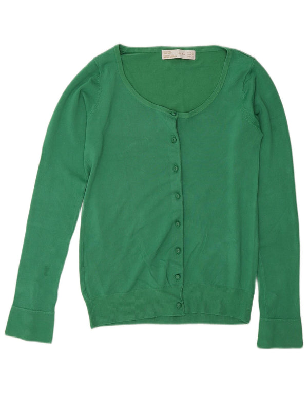Pulover cardigan pentru femei Zara UK 12, raion verde mediu
