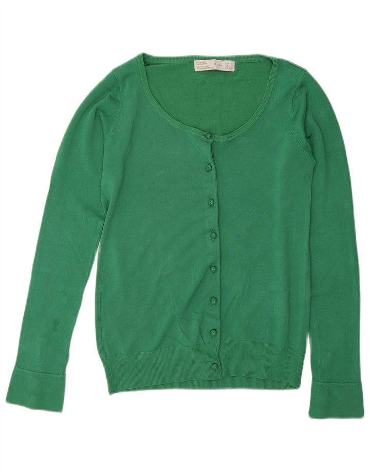 Pulover cardigan pentru femei Zara UK 12, raion verde mediu