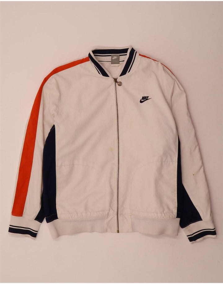 Jachetă de trening pentru bărbați Nike UK 45/47 XL, poliester color bloc alb
