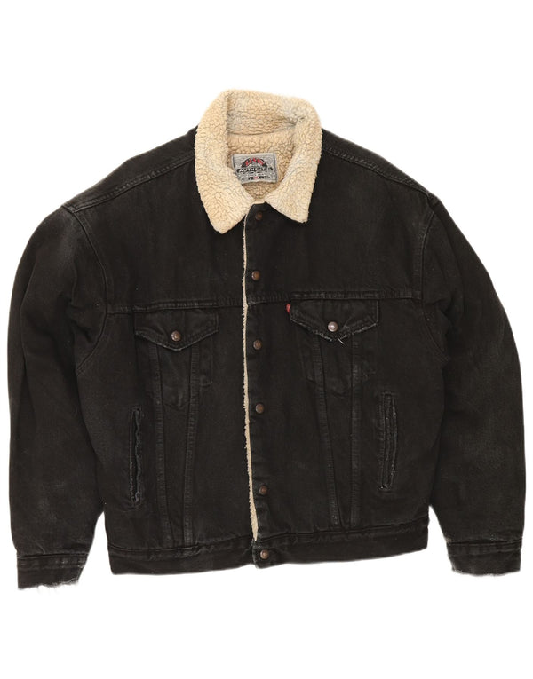 Jachetă de blugi Sherpa pentru bărbați Levi's UK 38 Medium Black