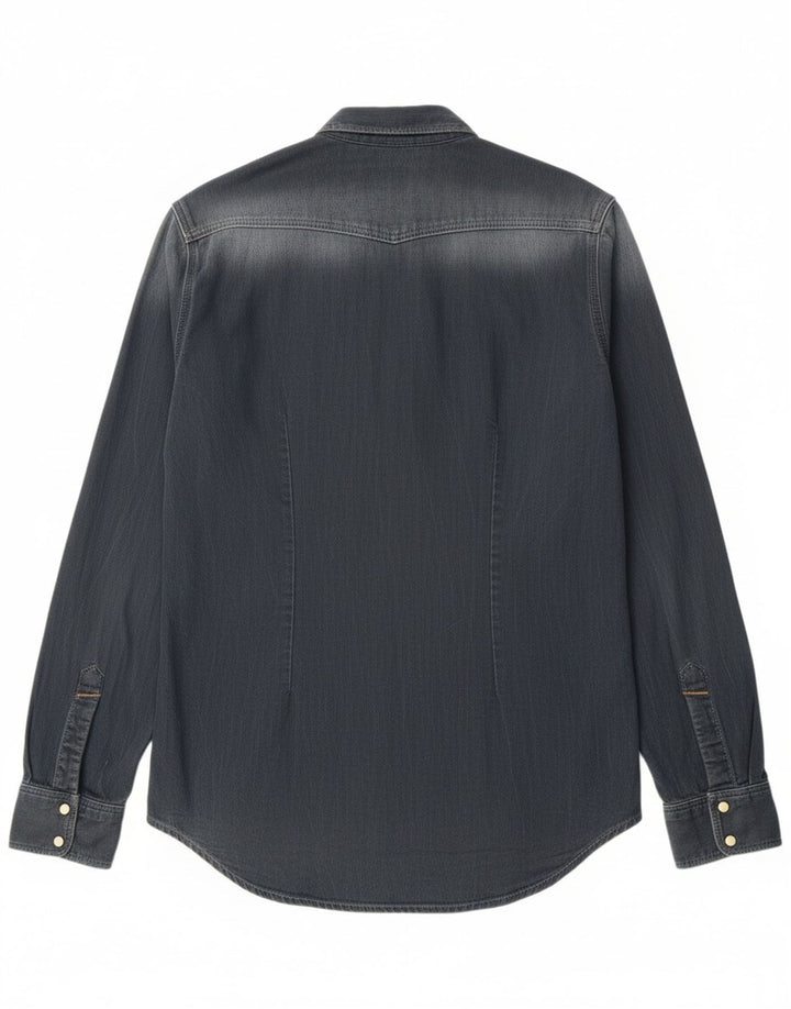 PEPE JEANS Mens Slim Fit Denim Shirt Medium Navy Blue