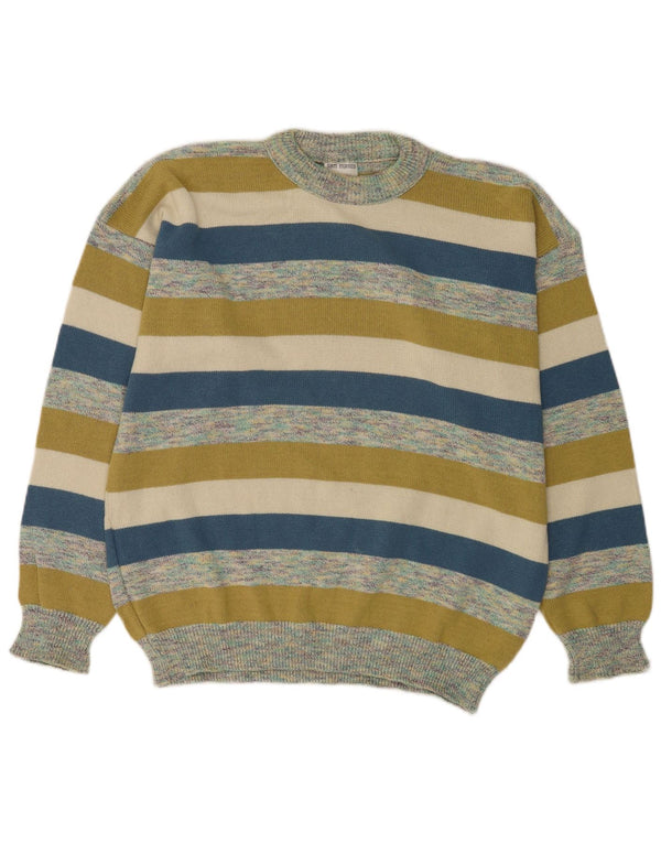 Pulover San Marco pentru bărbați cu gât roșu, bumbac cu dungi multicolore 2XL
