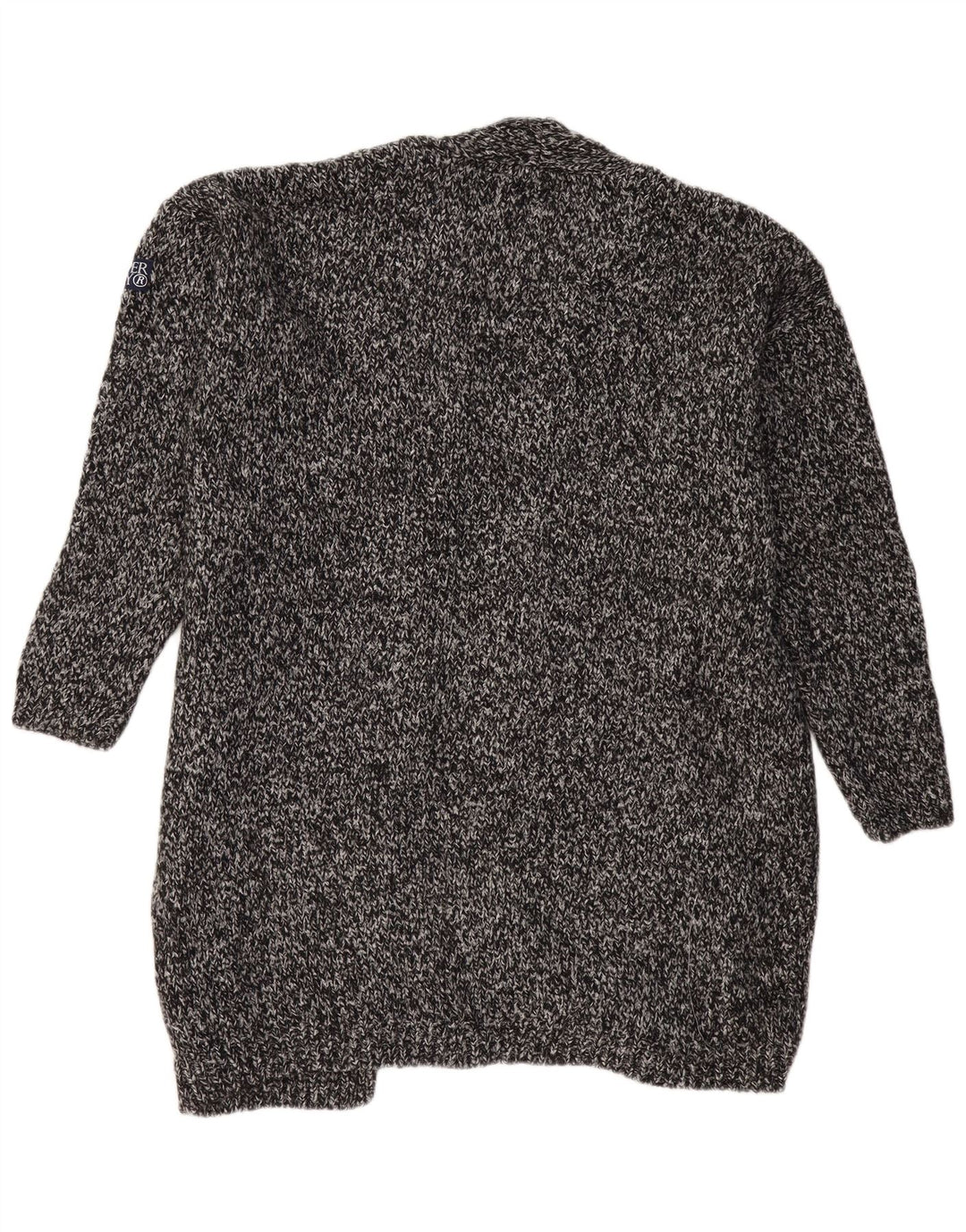 SUPERDRY Pulover cardigan cu paragate supradimensionat pentru femei UK 18 XL, gri cu pete