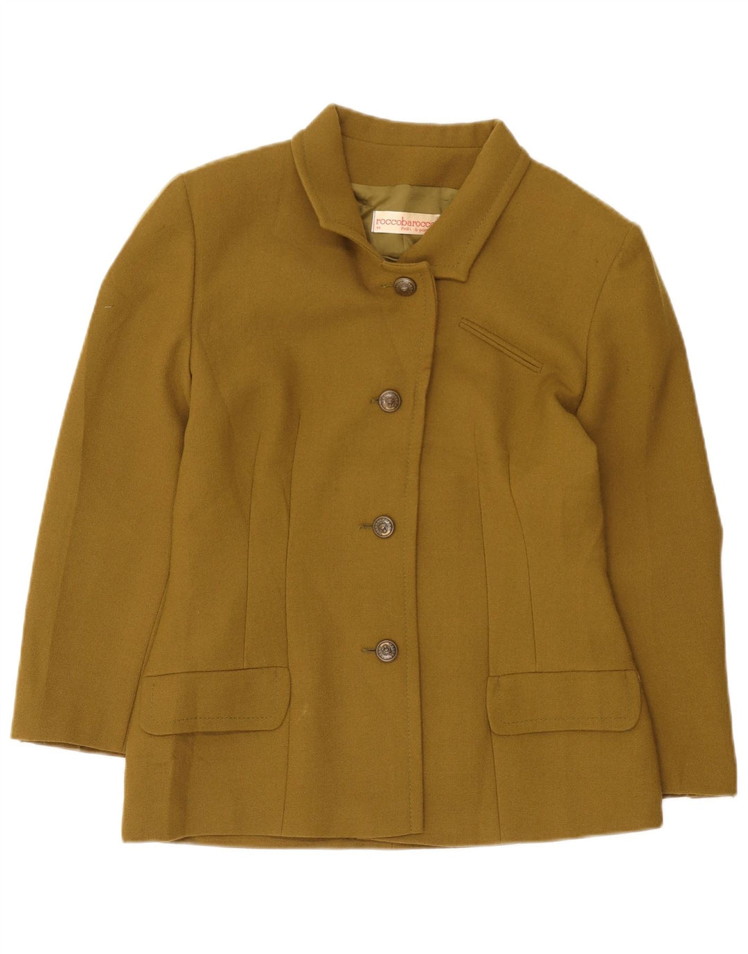 Roccobarocco Jachetă Blazer Femei 4 Nasturi IT 44 Medium Kaki Lână