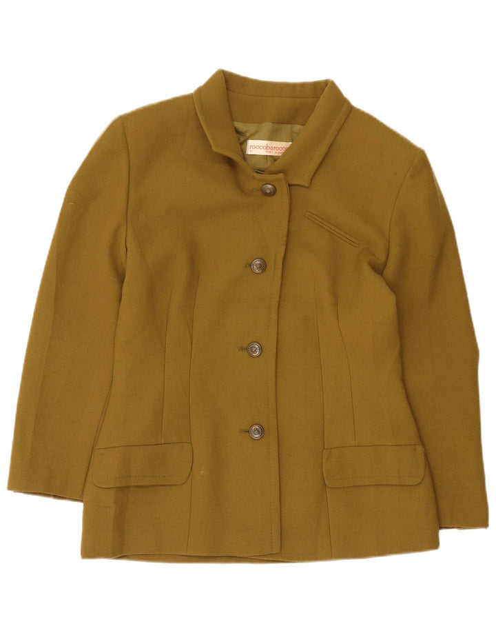 Roccobarocco Jachetă Blazer Femei 4 Nasturi IT 44 Medium Kaki Lână