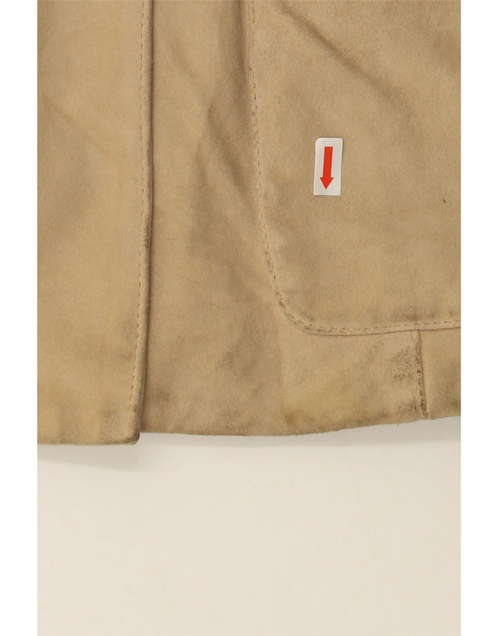 ASICS Womens Suede Jacket UK 14 Medium Beige Vintage Asics and Second-Hand Asics from Messina Hembry 