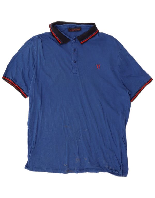 Tricou polo Trussardi Jeans pentru bărbați, bumbac albastru 2XL