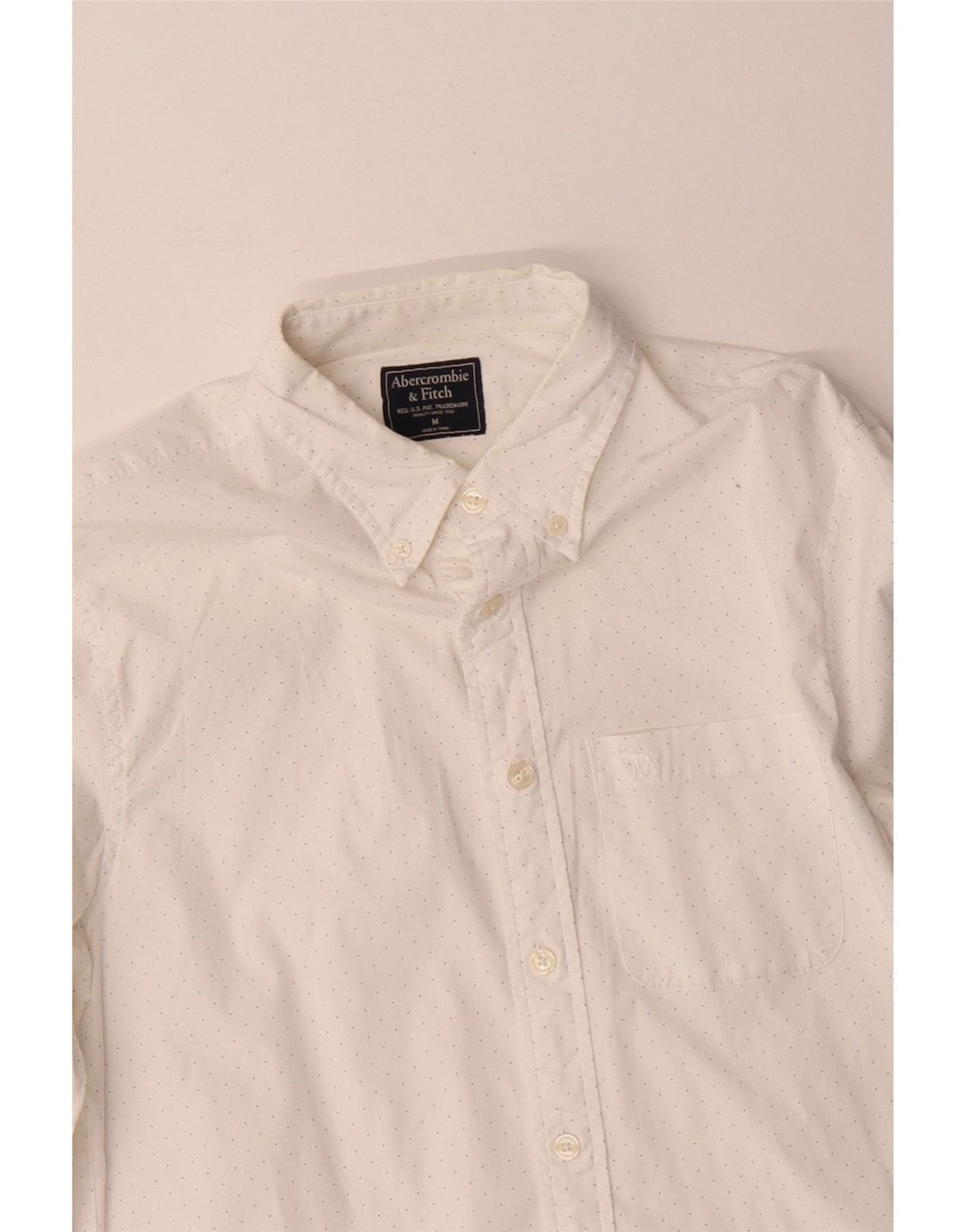 Cămașă pentru bărbați Abercrombie & Fitch Medium White Spotted