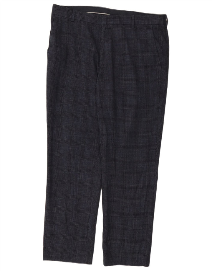 Pantaloni chino pentru bărbați Marks & Spencer W34 L29 bleumarin picior de găină