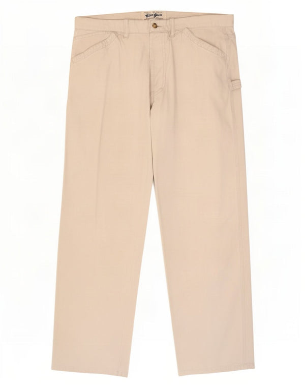 Pantaloni cargo drepți vintage pentru bărbați IT 50 Large W34 L30 Bej Bumbac