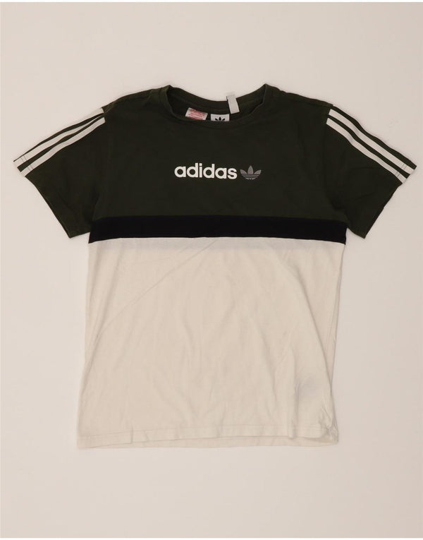Tricou grafic Adidas pentru băieți Top 13-14 ani alb colorblock