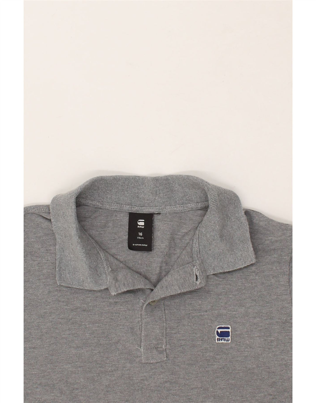 G-STAR Boys Polo Shirt 15-16 Years Grey Cotton Vintage G-Star and Second-Hand G-Star from Messina Hembry 