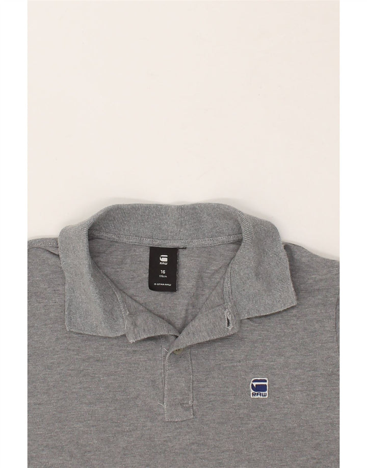 G-STAR Boys Polo Shirt 15-16 Years Grey Cotton Vintage G-Star and Second-Hand G-Star from Messina Hembry 