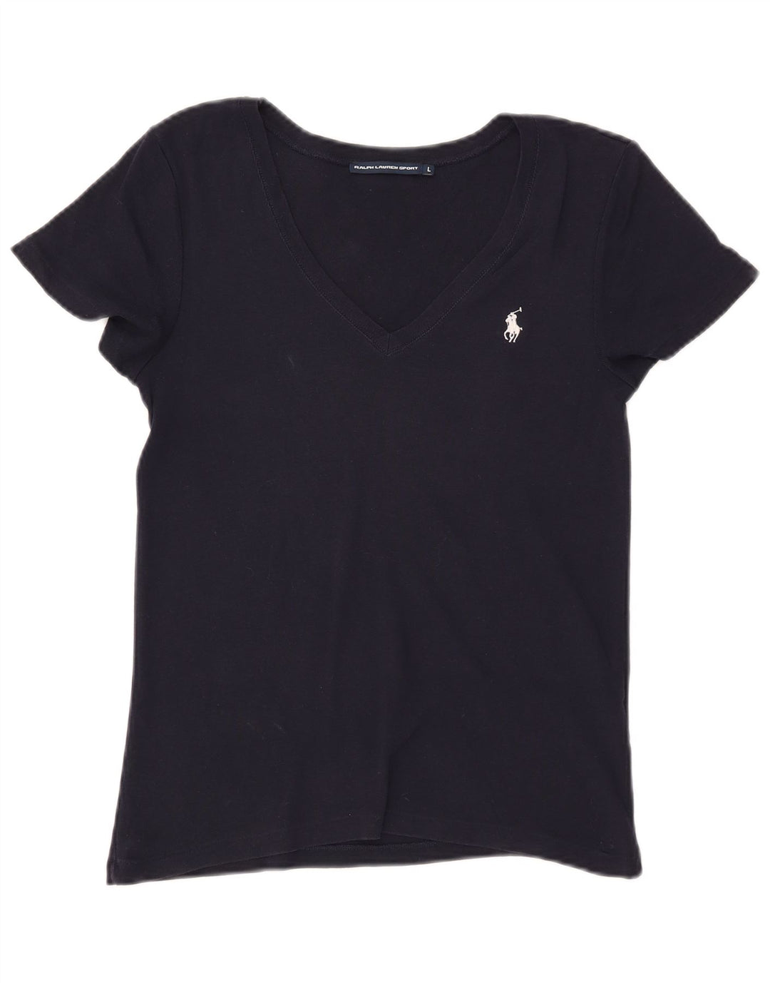Tricou pentru femei RALPH LAUREN Top UK 14 mare bumbac bleumarin